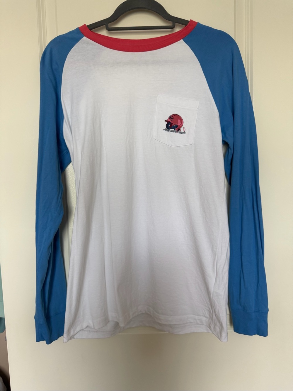 Vineyard Vines Kids Long-Sleeve Raglan Tee - White, Blue & Red